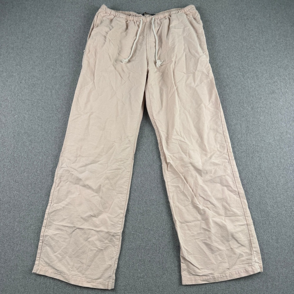 Brandy‎ Melville Pants Womens One Size Pink Striped Tilden Corduroy Drawstring